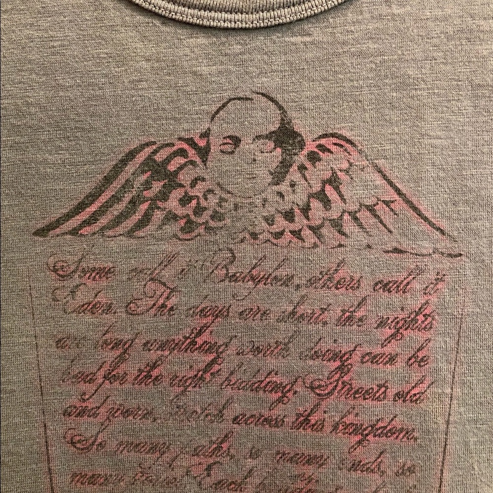 Express Mens graphic tee shirt distressed gray med